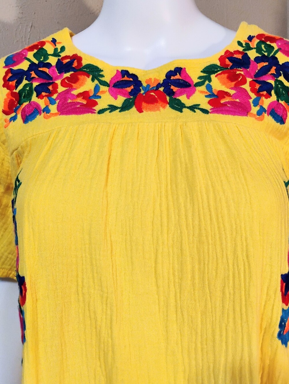 Embroidered Floral Peasant Top - Picture 2 of 5